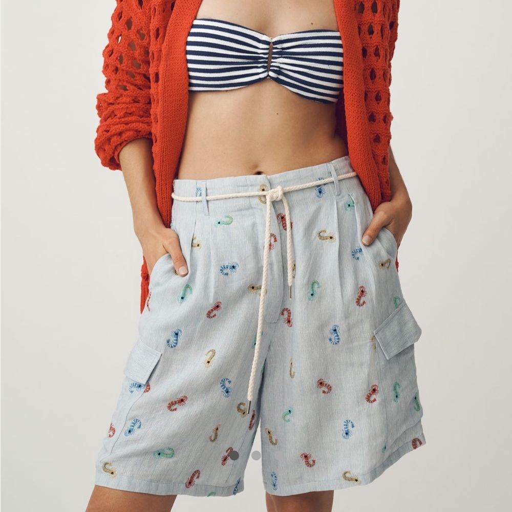 Anthropologie Conditions Apply Wallis Linen Blend
Bermuda Shorts